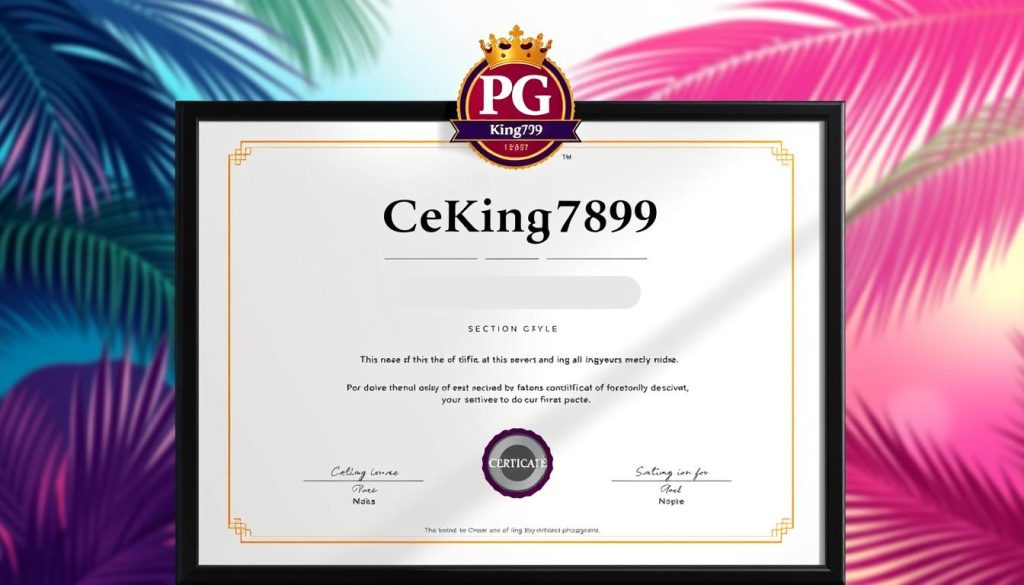 ใบรับรองมาตรฐานสากล pg king789